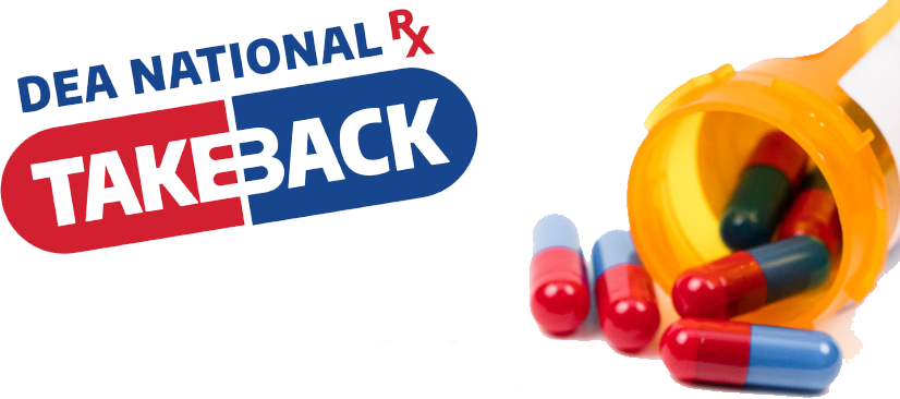 DEA Takeback image, pills coming from bottle